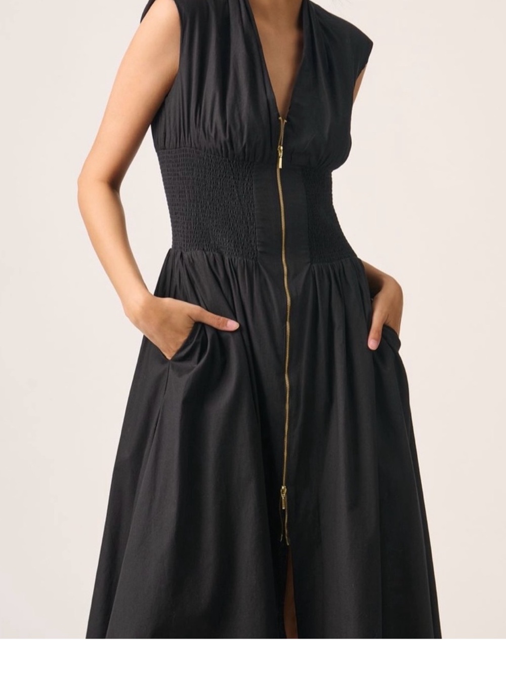 Anthropologie The Tommie Cap Sleeve Midi Dress Sz S NEW Black Zipper